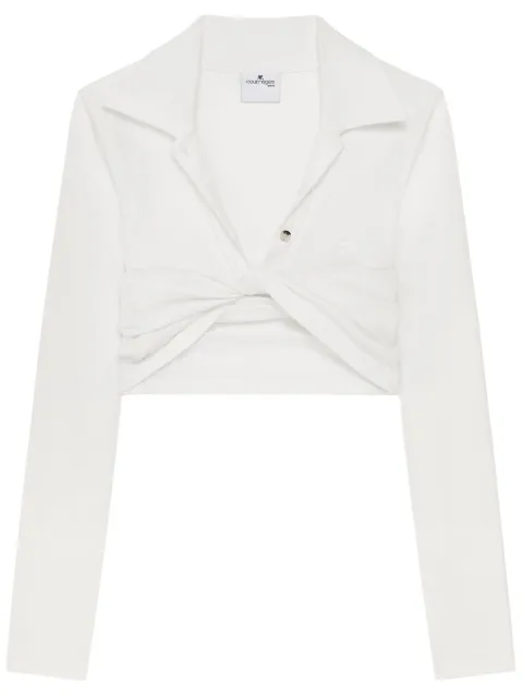 Courrèges twist-detailing shirt White 225JPO048JS0193