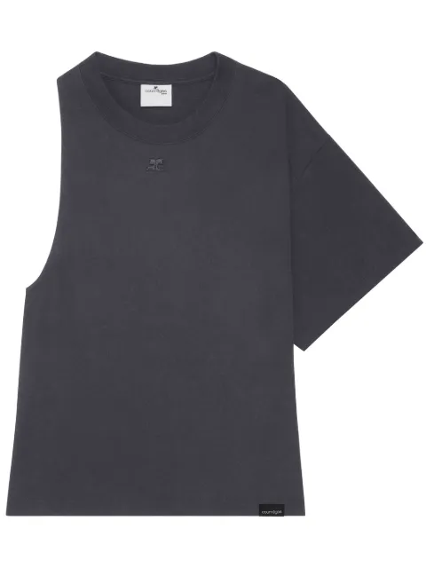 Courrèges one-sleeve scuba-jersey T-shirt Grey 225JTS201JS0107