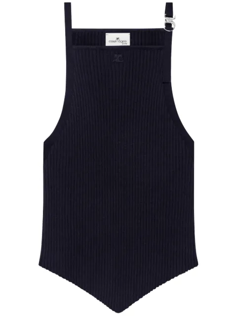 Courrèges pointy-hem tank top Blue 225MTO403FI0001