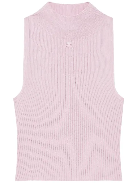 Courrèges mock-neck tank top Pink 225MTO402FI0049