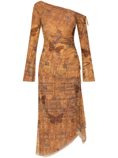 MISBHV abstract-pattern print midi dress 250W810