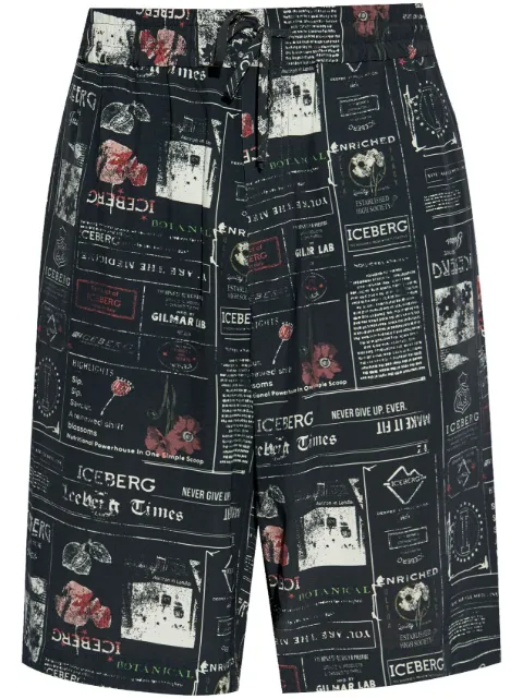Iceberg printed shorts Black D0905037