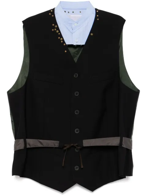Kolor panelled waistcoat Blue 25SCMV01101
