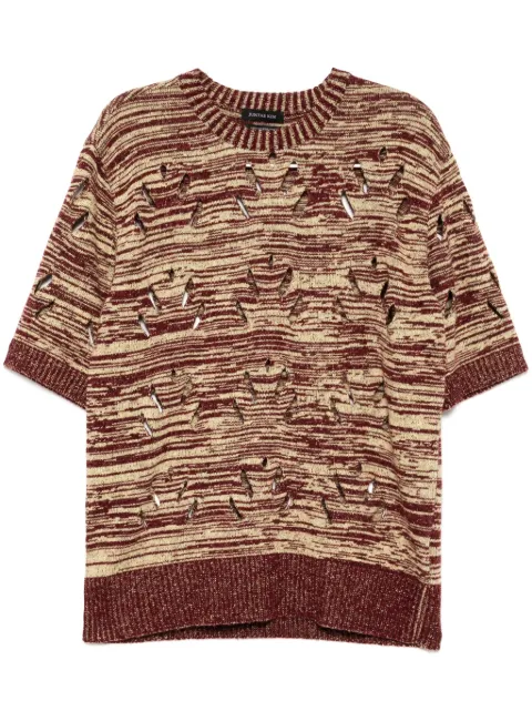 JUNTAE KIM cut-out detailing jumper Green JTKSS25NT02