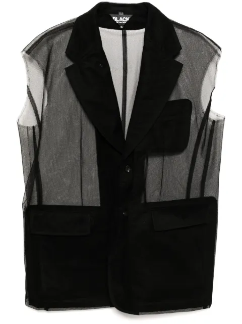 Black Comme Des Garçons sleeveless blazer Black 1OJ021052