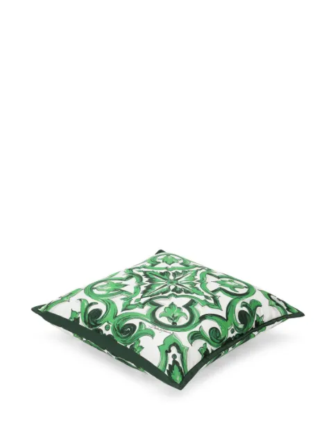 Dolce & Gabbana majolica print cushion Green TCE001TCAA2UV001
