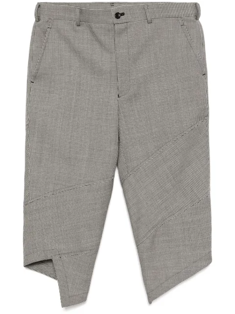 Black Comme Des Garçons 3/4 length herringbone trousers Black 1OP006052