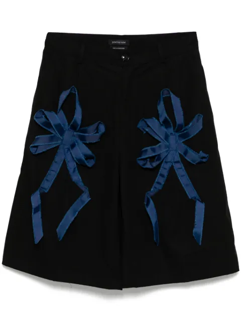 JUNTAE KIM applique shorts Black JTKSS25T17