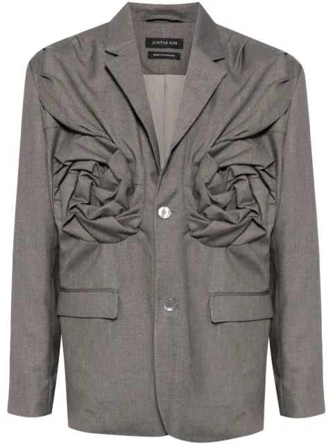 JUNTAE KIM tailored rose blazer Grey JTKSS25J06