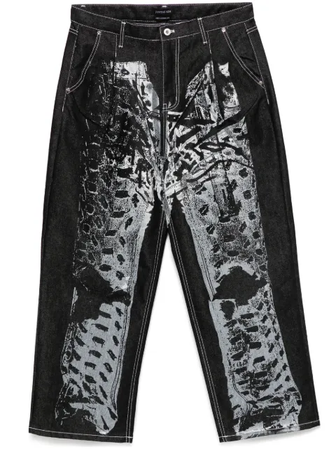 JUNTAE KIM printed trompe l'oeil jeans Black JTKSS25T19