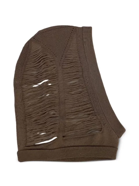 Rick Owens cut-out knit hat Brown RO01E7481KGRIDM
