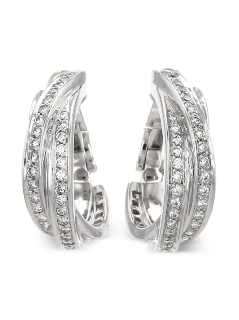 Cartier white gold Trinity diamonds earrings Silver 417640