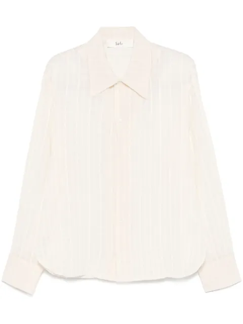 Séfr Ignacio check-pattern long-sleeve shirt Neutrals IGNACIOSHIRT
