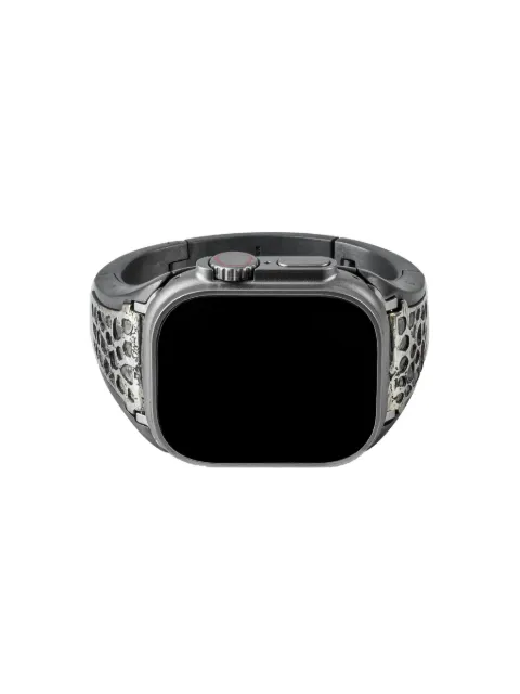Parts of Four Apple Watch Model 2 Ultra Fuse Sistema v2 Mega Pavé 17mm bracelet Black AW24U491KA10KWDIA