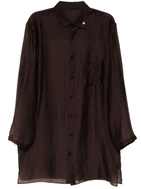 Yohji Yamamoto long-sleeved shirt Brown HPB21273