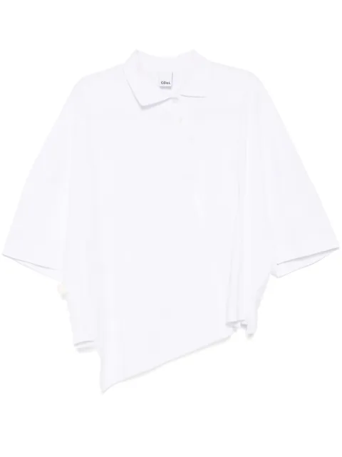 Gaze De Lin asymmetric polo top White GDLJT412S