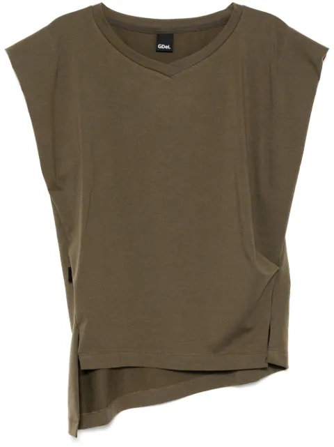 Gaze De Lin V-neck sleeveless T-shirt Green GDLJT411