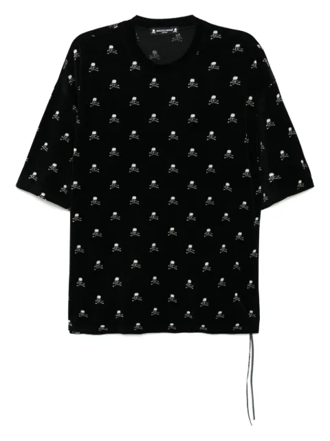 Mastermind Japan velvet logo-print T-shirt Black MJ25E14TS081