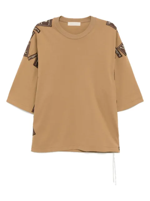 Mastermind World logo-embroidered t-shirt Neutrals MW25S14TS031SND