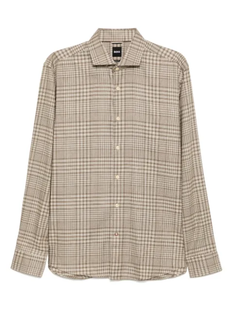 BOSS check pattern shirt Neutrals 50527578