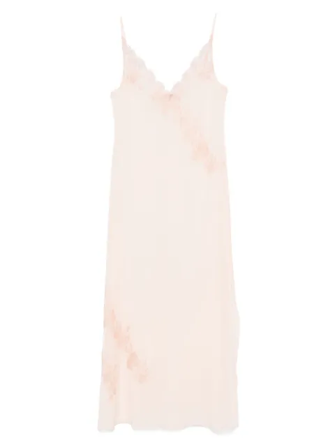 Carine Gilson Calais Caudry-lace silk nightdress Pink EL0218GMS25POUMTY