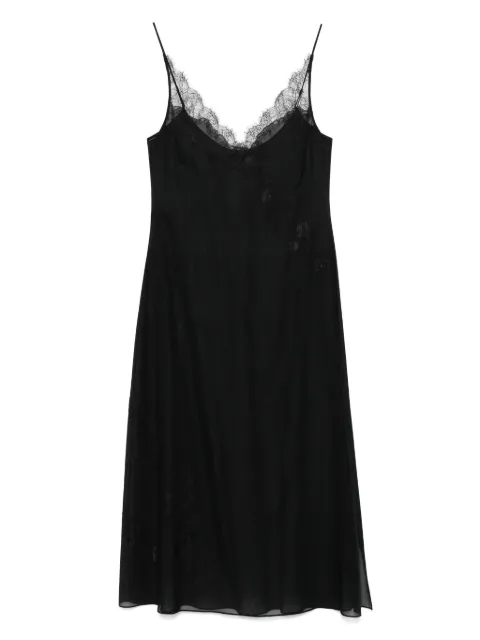 Carine Gilson Calais-Caudry lace maxi nightdress Black EL0228GMS25BLKBLK