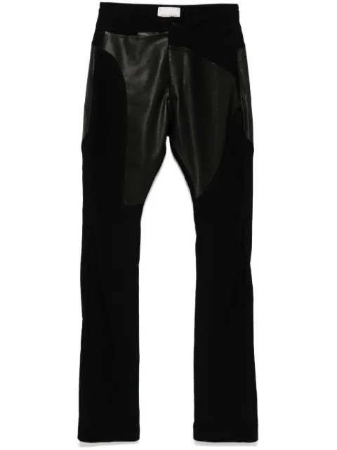 YEHUAFAN panelled trousers Black C8000011