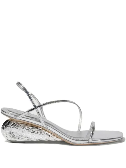 SIMKHAI 75mm Bridget shell-motif sandals Silver 225S002M