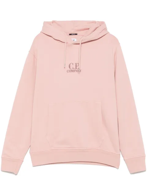 C.P. Company logo-embroidered hoodie Pink 18CMSS099B110044R