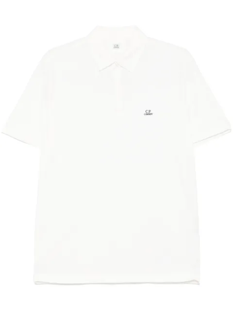 C.P. Company logo-patch polo shirt White 18CMPL165A005263W