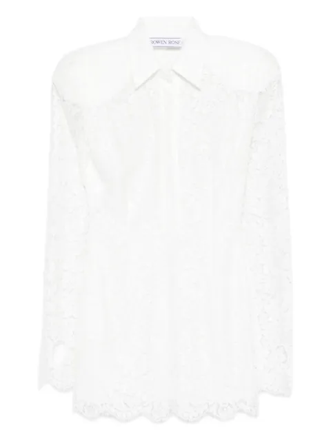 Rowen Rose long-sleeve lace mini dress White DRSRR112S