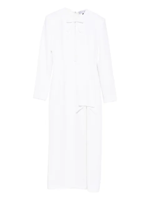 Rowen Rose bow-detail side-slit maxi dress White DRSRR416