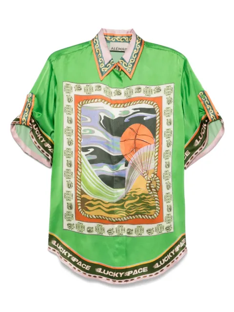 ALEMAIS Lucky Pace silk shirt Green 5148T