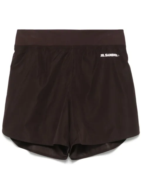 JIL SANDER+ logo-print track shorts Brown J40KA0260JTN158