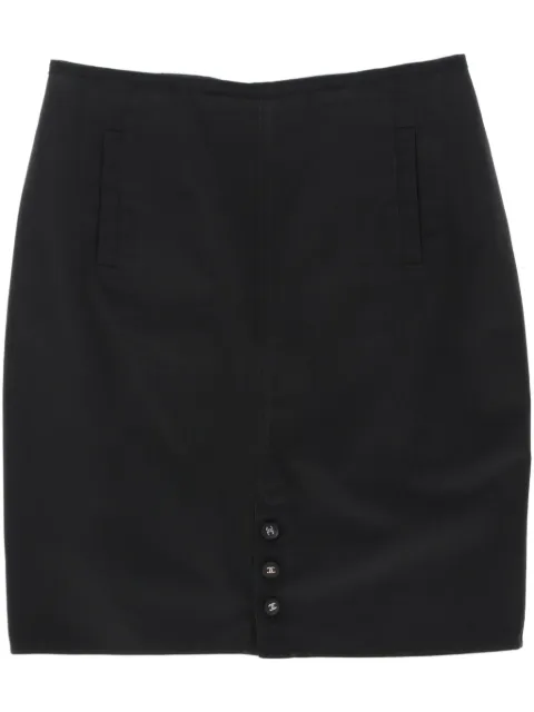CHANEL Pre-Owned 1980s cotton skirt Black CH520UV