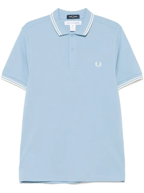Comme Des Garçons Shirt x Fred Perry striped-trim polo shirt Blue FOT502S25