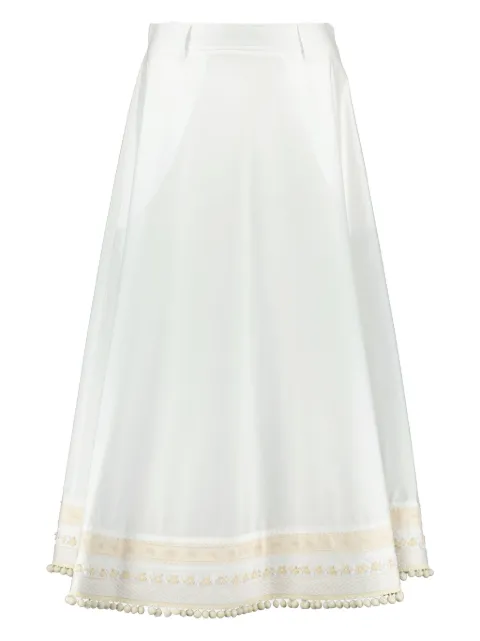 Moschino embroidered a-line skirt White A01360431