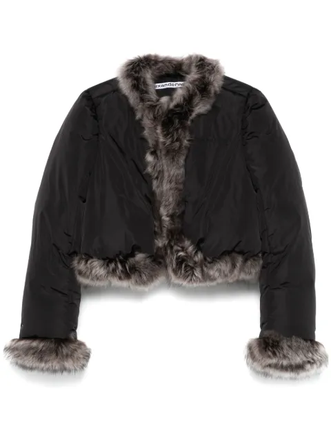 Alexander Wang faux fur-trim puffer jacket Black 1WC4242573