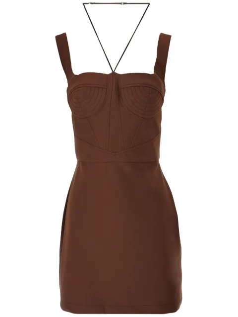 Nensi Dojaka Maddie mini dress Brown NDSS25DR243BROWN