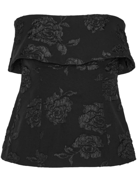 ROTATE BIRGER CHRISTENSEN floral-jacquard top Black 113307100