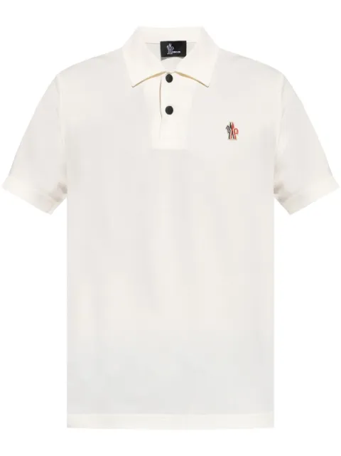 Moncler Grenoble Day-Namic logo-patch polo shirt Neutrals L10978A0000489AVZ