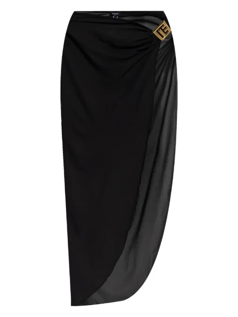 Balmain draped style beach cover-up Black BKG462220