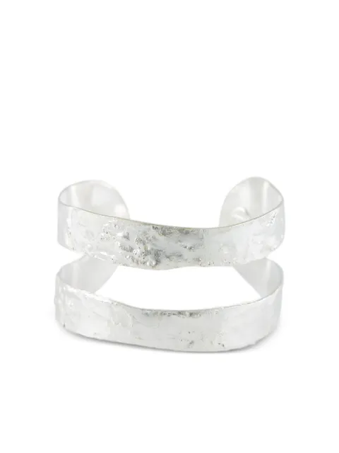 Sylvia Toledano Bianca hammered double-band bracelet Silver C165B