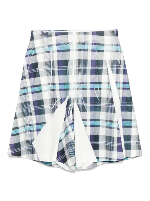 Comme Des Garçons Shirt tartan overprint shorts White FOP501051