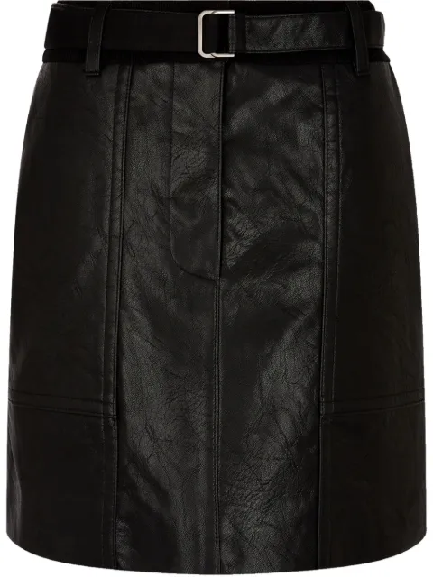 TOMBOY belted leather mini skirt Black 9105132210
