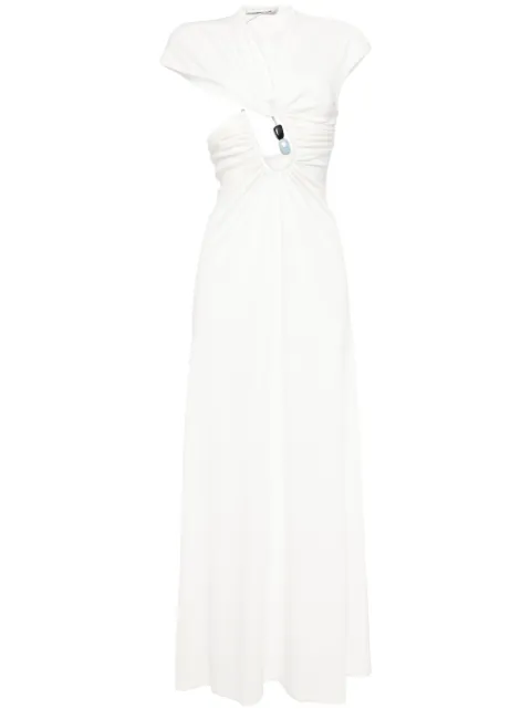 Christopher Esber Helix crystal ribbed tee dress White HELIXCRYSTALRIBBEDTEEDRESS
