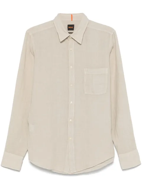 BOSS linen shirt Neutrals 50537381