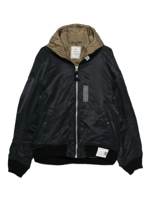 Maison MIHARA YASUHIRO hooded bomber jacket Black A15BL062