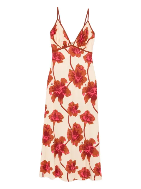 Johanna Ortiz Sendero de Astromelias midi dress Neutrals PT03114