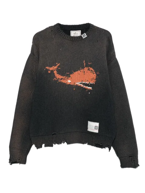 Maison MIHARA YASUHIRO whale intarsia-knit sweater Black A15SW512